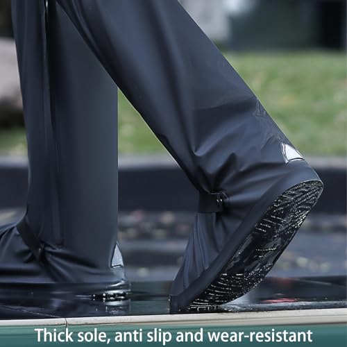 Image of Reusable Waterproof Shoe Covers for Rain, 23 Inch Foldable Tall Boot Design Rain Cover for Shoes (7 UK)