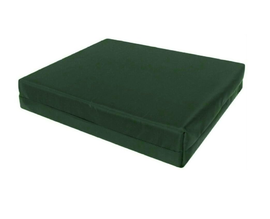 Goldstar 4CM Thick WATERPROOF Chair Cushion Seat Pad OUTDOOR Garden Patio REMOVABLE COVER (Bottle Green, 45 x 48 cm (18" x 19"))