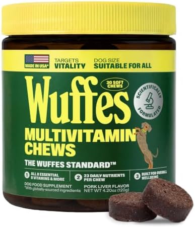 Wuffes Dog Vitamins, 23-in-1 Daily Multivitamin Soft Chews. All 8...