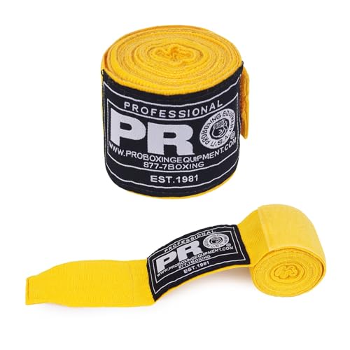 Generic PRO Superflex Wrist Elastic Mexican Style 180 Inch Hand Wraps, Yellow, Black
