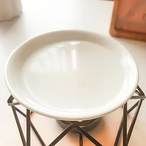 XFLYP Candle Aroma Burner, Metal Essential Oil Burner Wax Melt Burner with Ceramic Bowl - Image 4