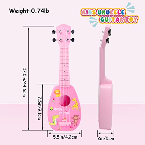 image for YOLOPLUS+ 17 Inch Kids Ukulele Guitar Toy 4 Strings Mini Children Musi
