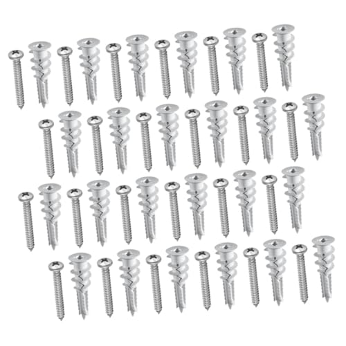 Veemoon 50 Pack Drywall Screws Anchors Kit Self-Drilling Drywall Anchors Set Easy Mounting Plastic Metal Construction