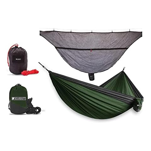 Bear Butt Double Camping Hammock and Bear Butt Hammock Bug Net Bundle Cover
