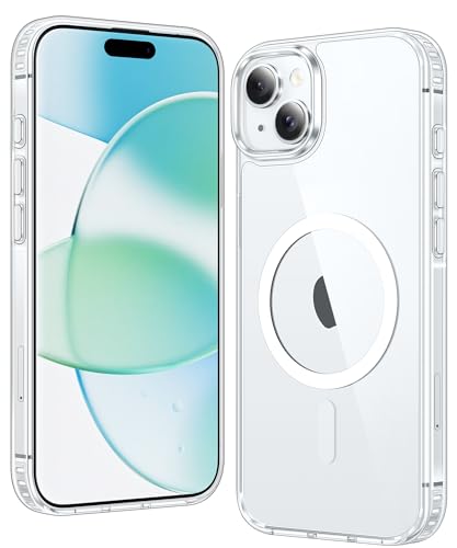 FNTCASE for iPhone 15-Plus Phone Case: for iPhone 14 Plus Case Military Shockproof Magnetic Cell Phone Cover, Anti Yellowing Drop Proof Protective Phonecase- 6.7 Inch (A-Clear)