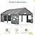 Ampela Outdoor Upgraded 25x13 ft Heavy Duty Steel Carport,Extra Large Portable Outdoor Garage with 4 Roll-up Doors & 4 Windows for Full-Size Pickup Truck, SUV, Compact Travel Trailer