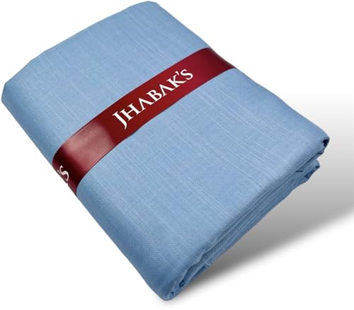 Image of JHABAK'S Men's 100% Pure Cotton Unstitched 1.7 Meters Shirt Piece - 3.25 Meters Suit Fabric Set with Cufflinks (Multicolour, All Weather Fabric, Attractive Box)