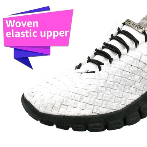 Image of Zee Alexis Women's Danielle Sneakers | Breathable Lightweight Flexible Casual Comfortable Slip-On No-Tie Elastic Laces Woven Shoes