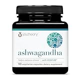 Youtheory Ashwagandha - 1,000 mg - Stress & Cortisol Support Supplement - Adaptogenic Herbal Blend with KSM-66 Ashwagandha & Ginger - 90 Vegetarian Capsules