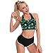 Women Girls Yoga Vest Racerback Comfort Fit Tops with Bralette Pads Removable Outfit for Gym Exercise, Cool Wolf Howling Moon Green
