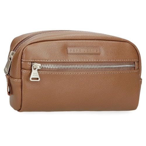 Neceser para mujer Pepe Jeans Elia marrón nut brown: neceser de viaje y cosméticos
