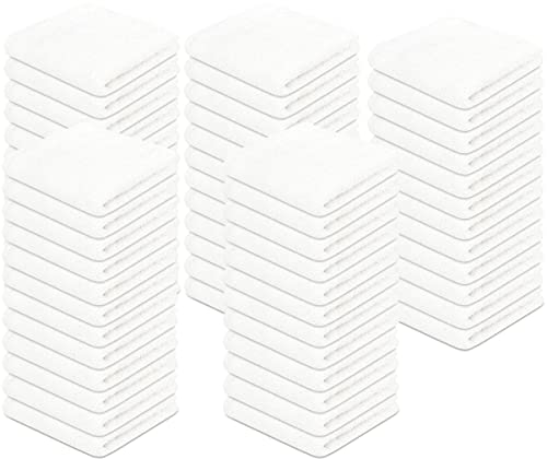 Marlin Linens Cotton Washcloth Set Of 60 For Bathroom - 12X12 Inches Soft, Absorbent, And Durable Ideal For Bath, Face, And Hands, Gentle On Skin For Home, Gym, And Travel - White #TOP3