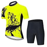 Tejido de malla profesional-El maillot está hecho de tejido de malla, 100% poliéster, con muchos agujeros finos, transpirable y de secado rápido, lo que puede mantener su cuerpo fresco y cómodo en todo momento. Los shorts están hechos de lycra, con buena elasticidad, finos y suaves.