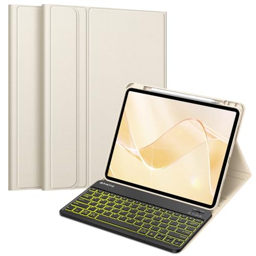Image of FINTIE Keyboard Case for iPad Air 13-inch M4 /M3 /M2 (2026 /2025 /2024) with Pencil Holder - Soft TPU Back Cover with Magnetically Detachable Bluetooth Keyboard, Backlight /Starlight