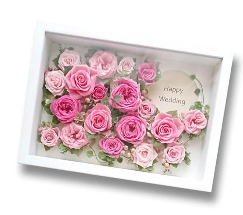 プリザーブドフラワーオーダーメイド フレームアレンジ A3・A4・B4・20cm角 ≪インテリア ご結婚 開店 開業 新築 お誕生日 お祝い≫ [11246-0215・217〜218・271] (A4サイズ)