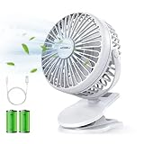 AOGELI Small Clip on Fan,Clip Fan for Bedroom, Portable Fan with clip,3 Speeds Personal Fan,5000 mAh