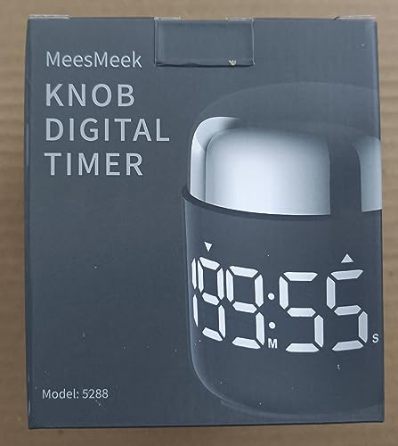 MeesMeek Digitaler Küchentimer mit großer LED-Anzeige Countdown-Timer mit Einstellbarer Lautstärke für Kochen und Lehrzeit für Kinder und Lehrer. (Schwarz)