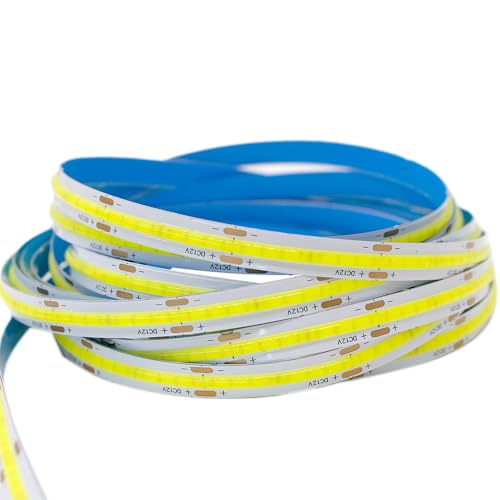 Fita Cob Super Led 5 M 320led/m 12v Ip20 Alto Brilho + Fonte (Branco Frio)