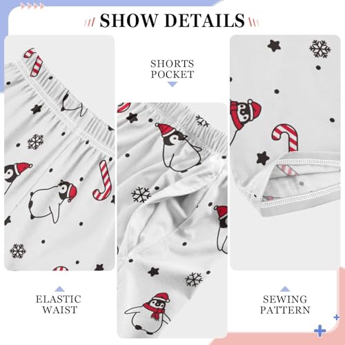 ZZKKO Penguin Christmas Hat Candy Boys Pants for Kids Jogger Pants with Pockets S-XL4