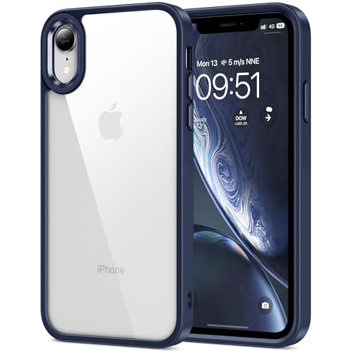 HOOMIL Funda para iPhone XR, Anti-Amarillo Transparente, Carcasa Antigolpes - Azul