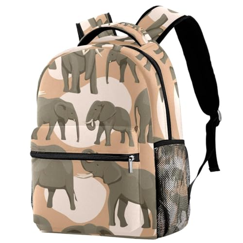 Sac à dos d'école résistant motif éléphant 29.4x20x40cm