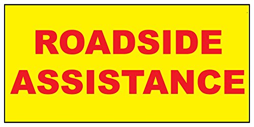 Aimants de voiture Roadside Assistance jaunes de 0,6 x 30,5 cm pour portières de véhicules