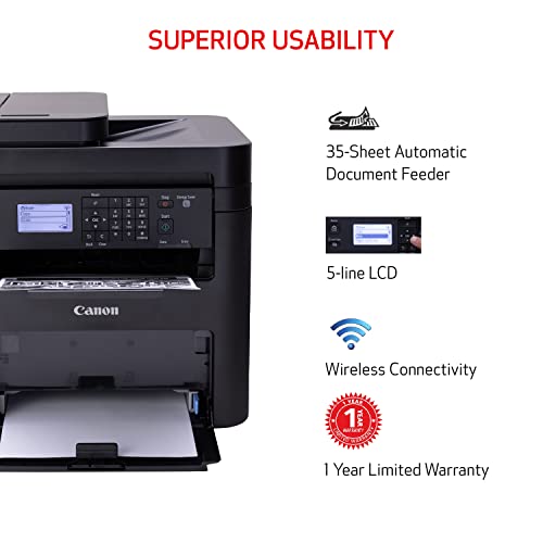 Image of Canon imageCLASS MF273dw - Monochrome Wireless Laser Printer, Multifunction With Scanner, Copier, Auto Document Feeder, With 1 Year Limited Warranty, 30 PPM, Black