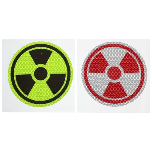 FESTFENDS 2pcs Biohazard Radiation Sign, Caution Hazard Label - Self-Adhesive Biohazard Warning Sticker for Laboratory Warehouse Industrial