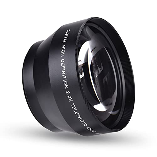 Lente de Cámara 67 Mm 2.2X Teleobjetivo Teleobjetivo Universal para Cámaras DSLR Adecuado para Todas Las Cámaras Lente de Cámara sin Espejo Lente de Enfoque Manual