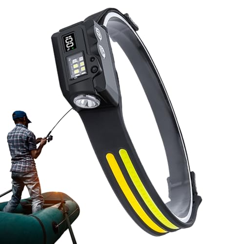 Linterna Frontal Recargable | 300 Lúmenes Sensor de Movimiento Magnético Resistente al Agua - Linterna LED Brillante para Correr y Trabajar,para Senderismo, , Reparación, Escalada y Construcción