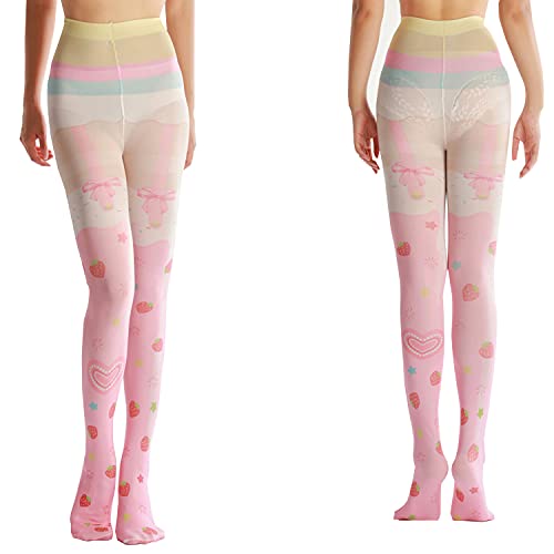 Image of Sahabowi Women Tights, Opaque High Waist Pantyhose, Vintage Control Top Stockings