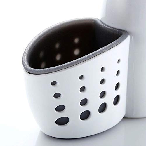Skyzone Multifunction Kitchen Bathroom Liquid Detergent Storage Box Rack Cleaning Sponge Drainboard Soap Holder Portable Soap Dispensers White 1