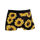 Linomo Herren Boxershorts Sonnenblume Blumen Blume Muster Unterhosen Männer Herren Unterwäsche für Männer