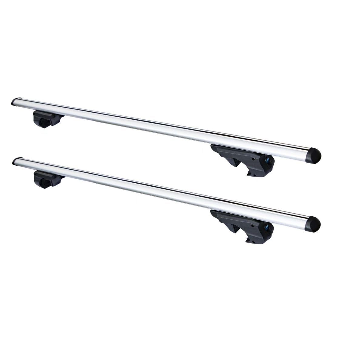 Barre da tetto portapacchi universali da 120cm per auto Omologate adatte per auto con railing non attacchi completamente al tetto inn alluminio con serratura LxPxA 50 x 50 x 1200 mm