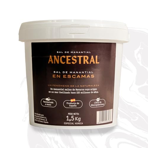 SAL ANCESTRAL - Sal en Escamas de manantial - Sal sin microplásticos - Sal para asar carne - Más sabrosa que la sal céltica o sal marina