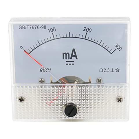 Heschen 85C1-300mA - Medidor de corriente rectangular montado en panel (CC) - DC 0-300 mA Clase 2,5, color blanco Cover