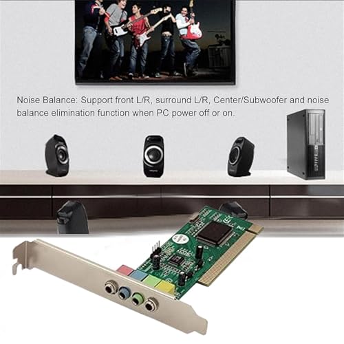 Image of BigPlayer 4 Channel PCI Sound Card for PC - Internal Audio Card with Stereo Output & Surround Sound Support for Desktop Computers