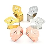 NEIQIUWING 4 pinzas para mantel de acero inoxidable, creativas en forma de hoja, soportes para manteles antideslizantes