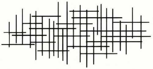 ZiCooL Modern Style Metal Minimalist Geometric Lines Wall Art Creativity Decorations Hanging Sculpture for Living Room Dining Room Bedroom (Style 1)
