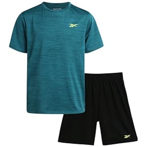 Reebok Boys’ Active Shorts Set – 2 Piece Performance T-Shirt and Basketball Gym Shorts (8-12)