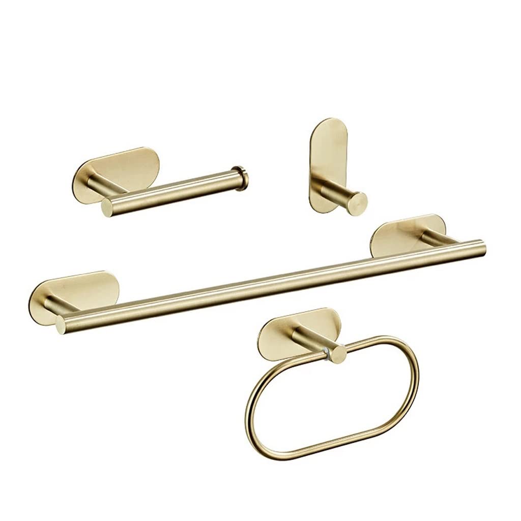 FFOCCO Juego de baño Dorado, Gancho para Bata, toallero, Soporte de Papel higiénico, Accesorios de baño Present