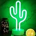 YIVIYAR Neonlicht Kaktus LED Cactus Neon Sign Kaktus Leuchtreklamen Dekor, Batterie oder USB-Betrieb Nachtlichter mit Sockel Nachtlicht Kaktus Lampen Tischleuchten Deko für Wohnzimmer Party(Cactus)