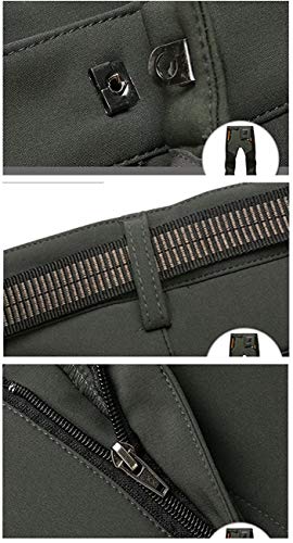 Men's Snow Ski Hiking Pants Waterproof Windproof Fleece Lined Reinforced Knees Winter Work Pants With Zipper Pocket (Army Green,L) #TOP4