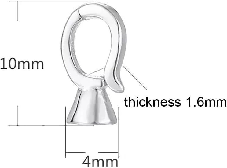 925 Sterling Silver Jewelry Clasp Findings Lobster Buckle Pearl Pendant Connector for Pearl Gemstone Bead Jewelry Making(Platina Color)