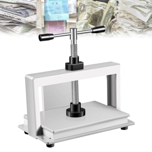 QUTBAG Máquina de prensado de encuadernación Manual, Máquina aplanadora de Papel Plano de 140 mm de Espesor, Máquina de prensado de Papel con Varilla de Equilibrio Doble para encuadernador A3