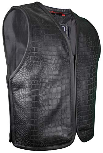 Men's crocodile leather vest made of cowhide3