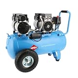 Este compresor se caracteriza por los cuatro cilindros que llenan rápidamente el tanque de aire comprimido de 50 litros. La producción de aire comprimido se distribuye en cuatro cilindros, lo que significa que los componentes tienen menos desgaste y, por lo tanto, una vida útil más larga.