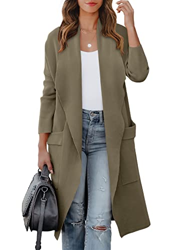 ANRABESS Women's Long Cardigan Sweater 2025 Fall Fashion Casual Oversized Knit Open Front Coatigan Jacket Coat Outfits