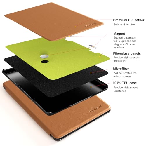 Image of CoBak Case for 7 inch E-Readers - All New PU Leather Cover with Auto Sleep Wake Feature for E-Readers 2024 Released
