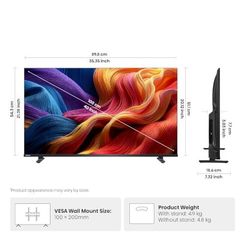 Image of Toshiba 40 Inch QLED Smart TV (40V37SP) | 60 Hz | REGZA Engine, VIDAA OS, Game Mode, DTS Virtual:X, WiFi, Direct LED